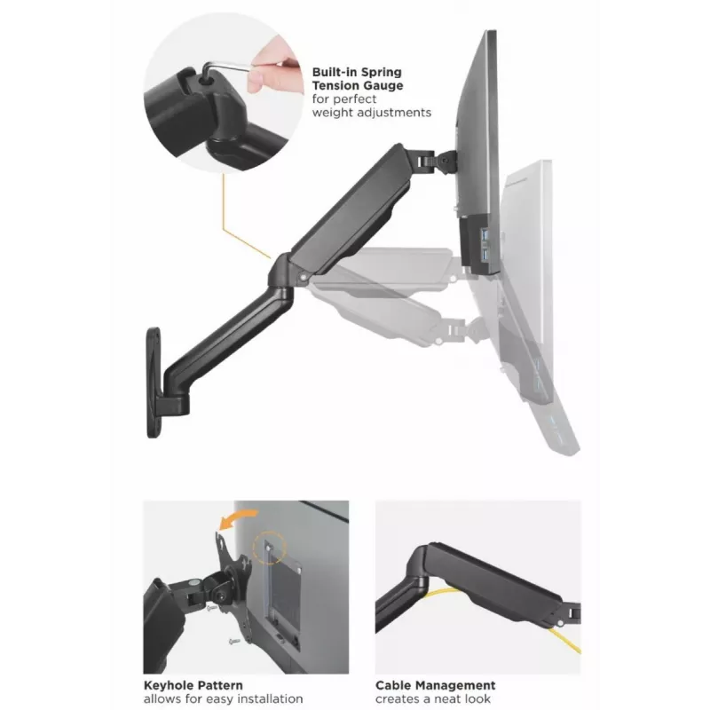 Equip 17 inch-32 inch Dual Monitor Wall-Mounted Bracket