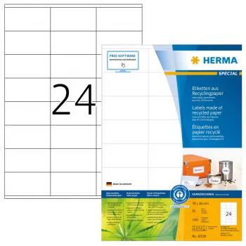 Self-adhesive printer label HERMA 10728 White 7 cm x 3.6 cm