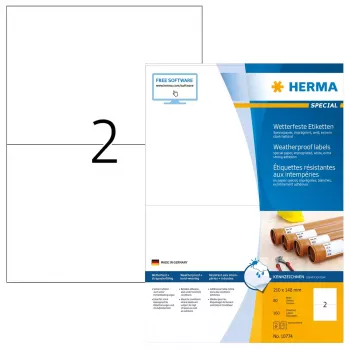 Self-adhesive printer label HERMA 10774 White 21x14.8 cm 160 labels