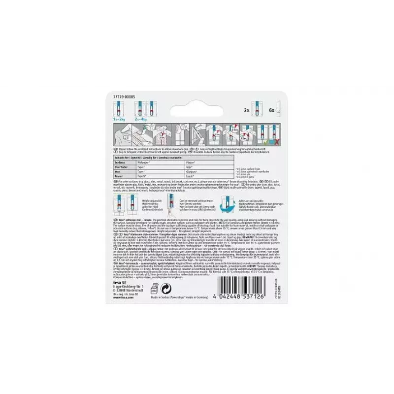 Utility hook TESA 77779 Indoor Blue White 2 pcs