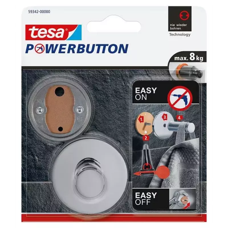 Towel hook TESA 59342 Indoor Chrome 3 pcs