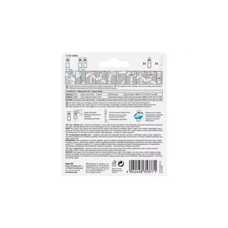 Universal hook TESA 77764 Indoor White 2 pc(s)