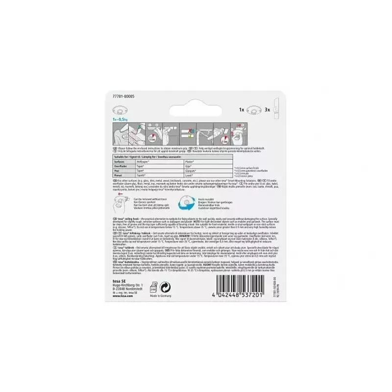 Utility hook TESA 77781 Indoor White 1 pc(s)
