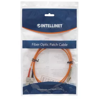Intellinet Fiber Optic Patch Cable, OM1, LC/SC, 1m, Orange, Duplex, Multimode, 62.5/125 µm, LSZH, Fibre, Lifetime Warranty