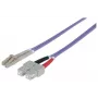 Intellinet Fiber Optic Patch Cable, OM4, LC/SC, 3m, Violet, Duplex, Multimode, 50/125 µm, LSZH, Fibre, Lifetime Warranty