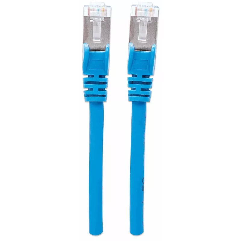 Intellinet Network Patch Cable, Cat7 Cable/Cat6A Plugs, 7.5m, Blue, Copper, S/FTP, LSOH / LSZH, PVC, RJ45, Gold Plated Contacts, Snagless, Booted, Lifetime Warranty
