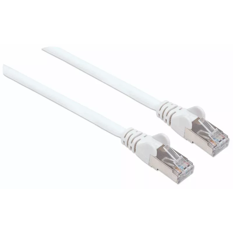 Intellinet Network Patch Cable, Cat7 Cable/Cat6A Plugs, 7.5m, White, Copper, S/FTP, LSOH / LSZH, PVC, RJ45, Gold Plated Contacts, Snagless, Booted, Lifetime Warranty
