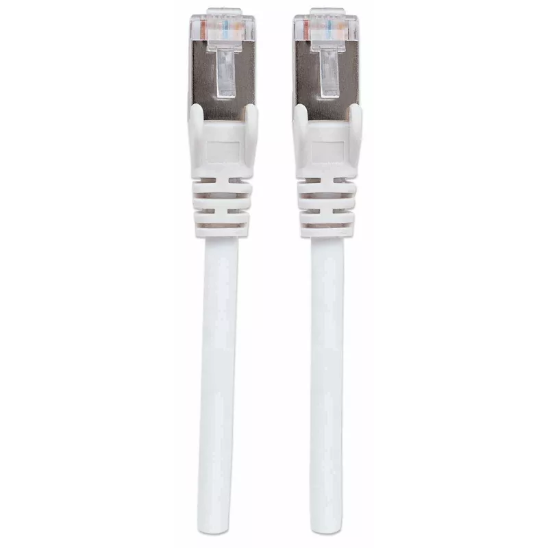Intellinet Network Patch Cable, Cat7 Cable/Cat6A Plugs, 7.5m, White, Copper, S/FTP, LSOH / LSZH, PVC, RJ45, Gold Plated Contacts, Snagless, Booted, Lifetime Warranty