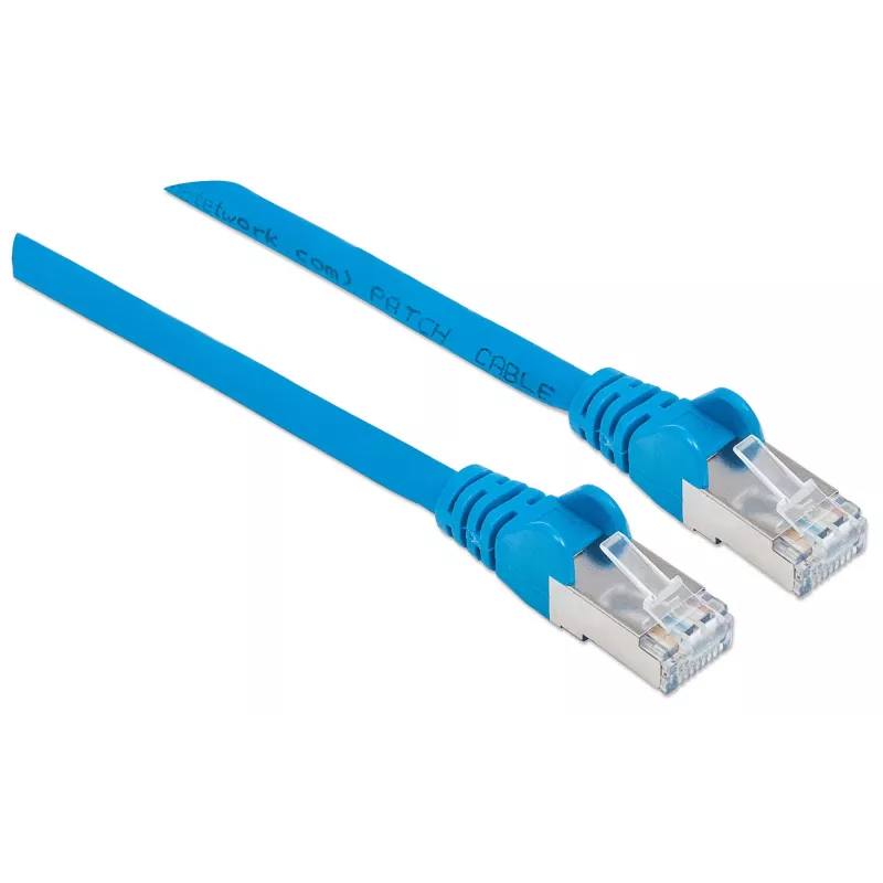 Intellinet Network Patch Cable, Cat6A, 10m, Blue, Copper, S/FTP, LSOH / LSZH, PVC, RJ45, Gold Plated Contacts, Snagless, Booted, Lifetime Warranty