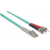 Intellinet Fiber Optic Patch Cable, OM3, ST/LC, 1m, Aqua, Duplex, Multimode, 50/125 µm, LSZH, Fibre, Lifetime Warranty