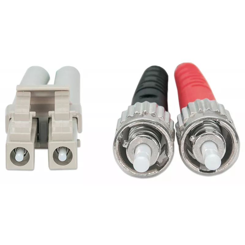 Intellinet Fiber Optic Patch Cable, OM3, ST/LC, 1m, Aqua, Duplex, Multimode, 50/125 µm, LSZH, Fibre, Lifetime Warranty