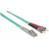 Intellinet Fiber Optic Patch Cable, OM3, ST/LC, 2m, Aqua, Duplex, Multimode, 50/125 µm, LSZH, Fibre, Lifetime Warranty