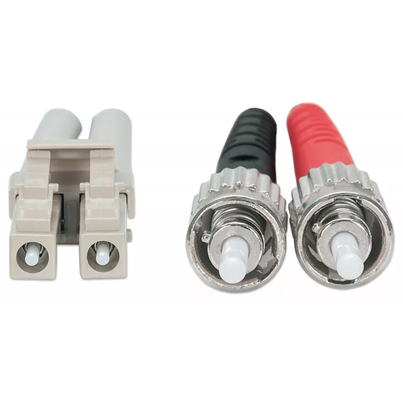 Intellinet Fiber Optic Patch Cable, OM3, ST/LC, 2m, Aqua, Duplex, Multimode, 50/125 µm, LSZH, Fibre, Lifetime Warranty