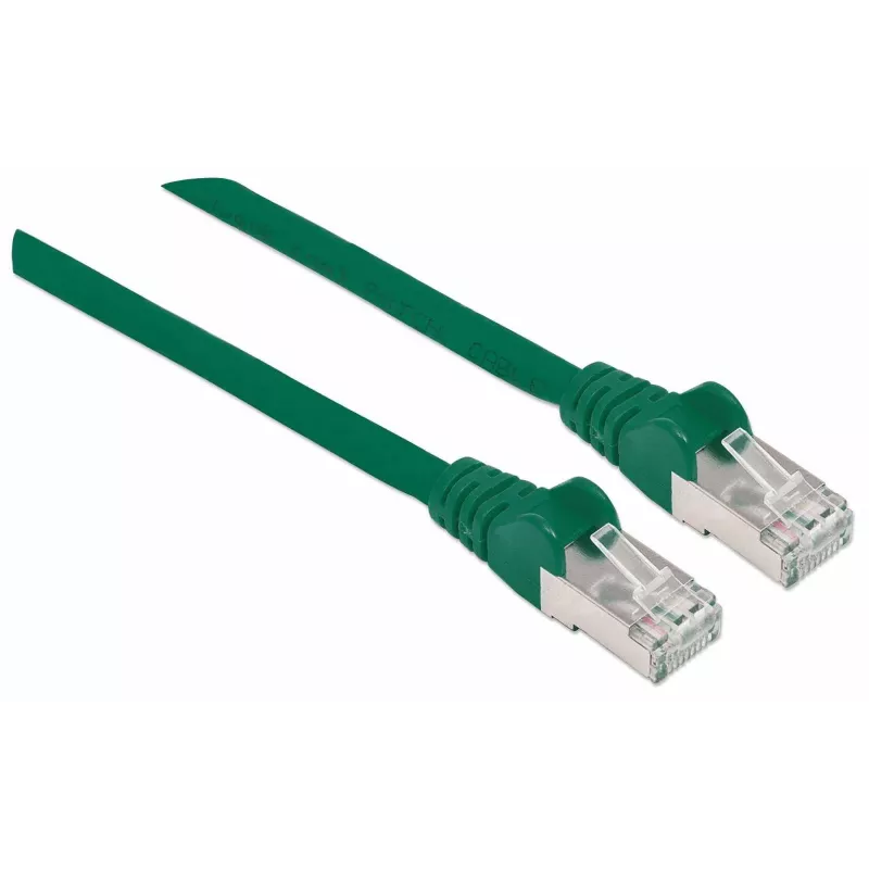Intellinet Network Patch Cable, Cat7 Cable/Cat6A Plugs, 10m, Green, Copper, S/FTP, LSOH / LSZH, PVC, RJ45, Gold Plated Contacts, Snagless, Booted, Lifetime Warranty