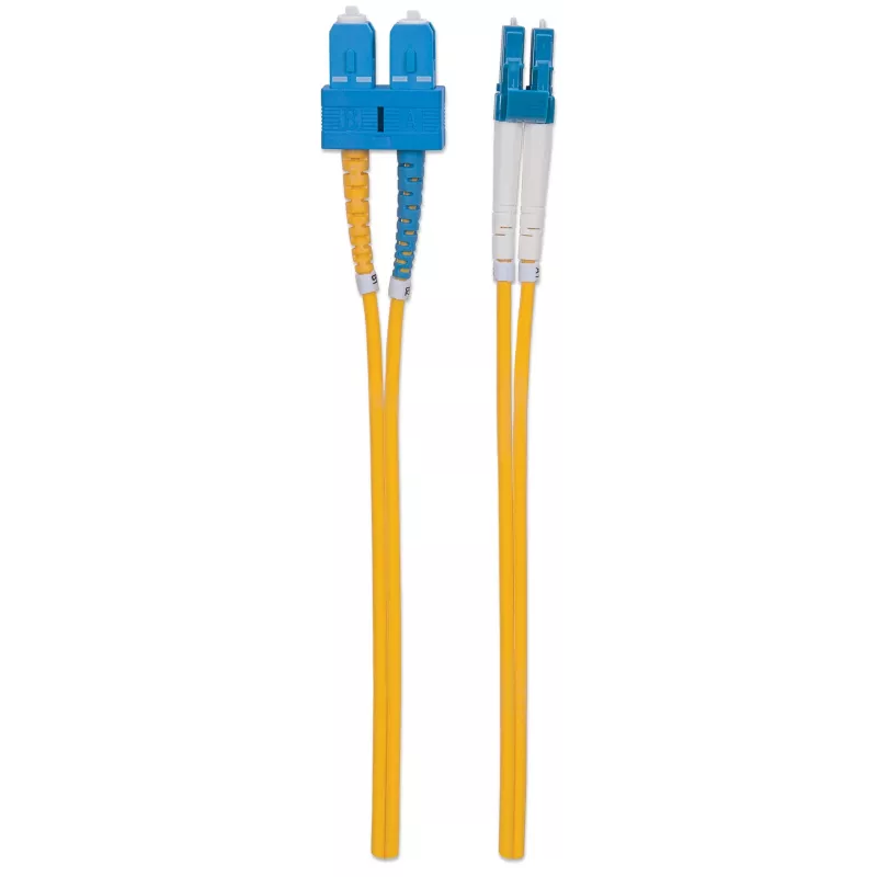 Intellinet Fiber Optic Patch Cable, OS2, LC/SC, 3m, Yellow, Duplex, Single-Mode, 9/125 µm, LSZH, Fibre, Lifetime Warranty