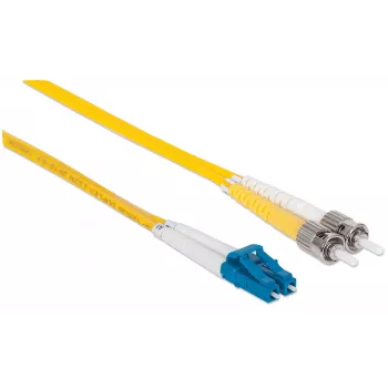 Intellinet Fiber Optic Patch Cable, OS2, LC/ST, 2m, Yellow, Duplex, Single-Mode, 9/125 µm, LSZH, Fibre, Lifetime Warranty