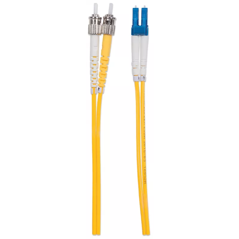 Intellinet Fiber Optic Patch Cable, OS2, LC/ST, 2m, Yellow, Duplex, Single-Mode, 9/125 µm, LSZH, Fibre, Lifetime Warranty