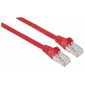 Intellinet Network Patch Cable, Cat7 Cable/Cat6A Plugs, 1m, Red, Copper, S/FTP, LSOH / LSZH, PVC, RJ45, Gold Plated Contacts, Snagless, Booted, Lifetime Warranty