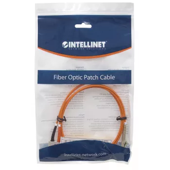 Intellinet Fiber Optic Patch Cable, OM2, LC/SC, 2m, Orange, Duplex, Multimode, 50/125 µm, LSZH, Fibre, Lifetime Warranty