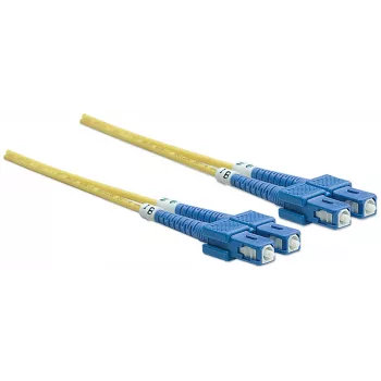 Intellinet Fiber Optic Patch Cable, OS2, SC/SC, 5m, Yellow, Duplex, Single-Mode, 9/125 µm, LSZH, Fibre, Lifetime Warranty