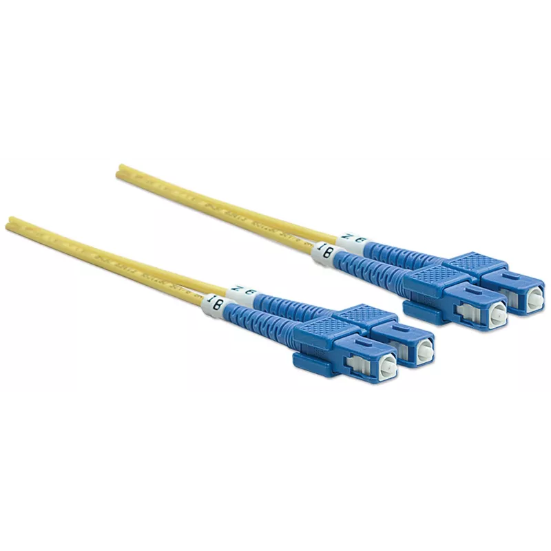 Intellinet Fiber Optic Patch Cable, OS2, SC/SC, 5m, Yellow, Duplex, Single-Mode, 9/125 µm, LSZH, Fibre, Lifetime Warranty