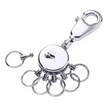 Key ring TROIKA PATENT Silver Brass 25mm Width 90mm Depth