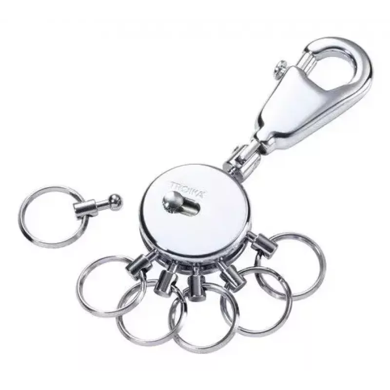 Key ring TROIKA PATENT Silver Brass 25mm Width 90mm Depth