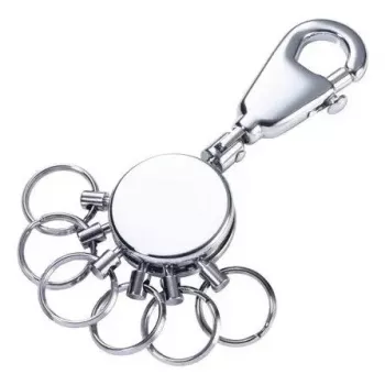 Key ring TROIKA PATENT Silver Brass 25mm Width 90mm Depth