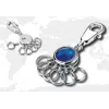 Key ring TROIKA AROUND THE WORLD Blue Silver Metal 25x90x9mm