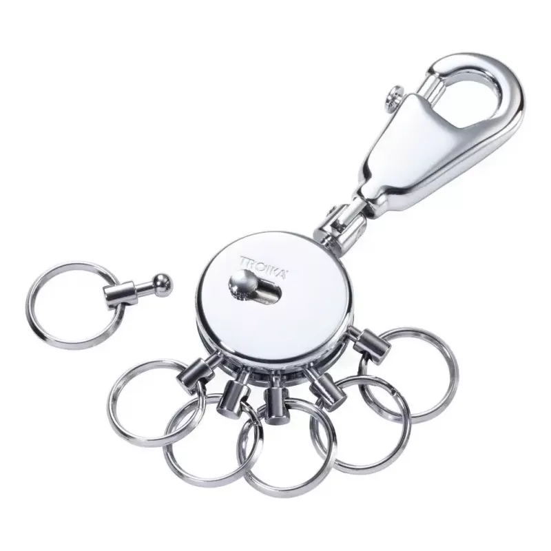 Key ring TROIKA AROUND THE WORLD Blue Silver Metal 25x90x9mm