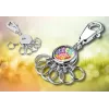 Key ring TROIKA COLOURFUL LEAVES Multicolour Silver Metal