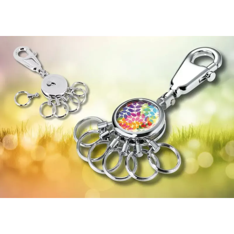 Key ring TROIKA COLOURFUL LEAVES Multicolour Silver Metal
