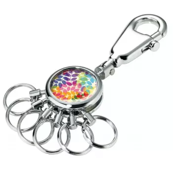 Key ring TROIKA COLOURFUL LEAVES Multicolour Silver Metal