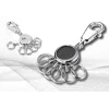 Key ring TROIKA BLACK VISION Black Silver Metal 25mm 90mm 9mm
