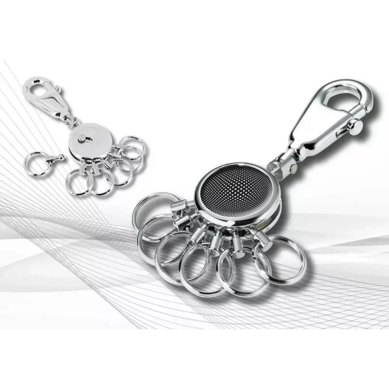 Key ring TROIKA BLACK VISION Black Silver Metal 25mm 90mm 9mm