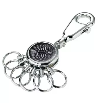 Key ring TROIKA BLACK VISION Black Silver Metal 25mm 90mm 9mm