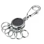 Key ring TROIKA BLACK VISION Black Silver Metal 25mm 90mm 9mm
