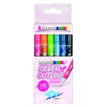 Wedo Silver Outline marker 6 pc(s) Orange
