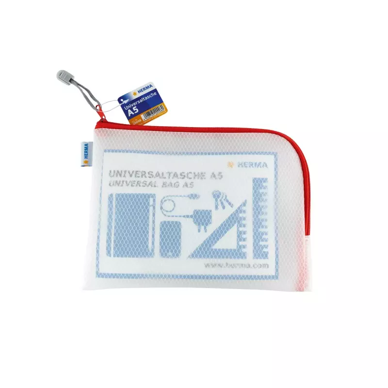 Hard pencil case HERMA 20008 Red Transparent