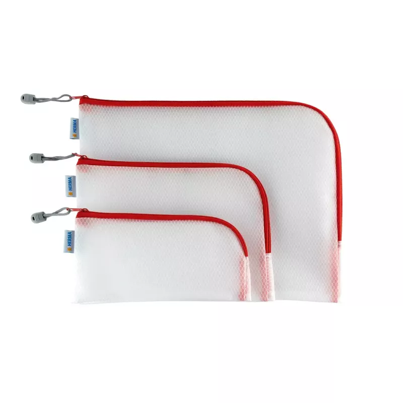 Hard pencil case HERMA 20008 Red Transparent
