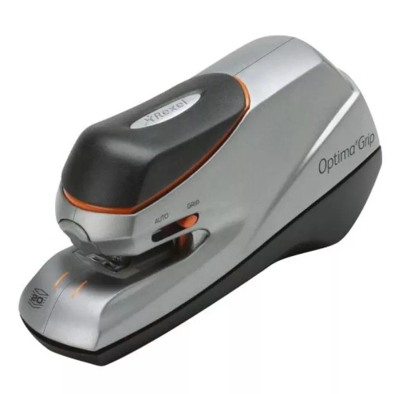 Rexel Optima Grip Electric Stapler EU, 20 sheets, Black, Silver, 449.5 g, 147 mm, 200 mm, 88 mm