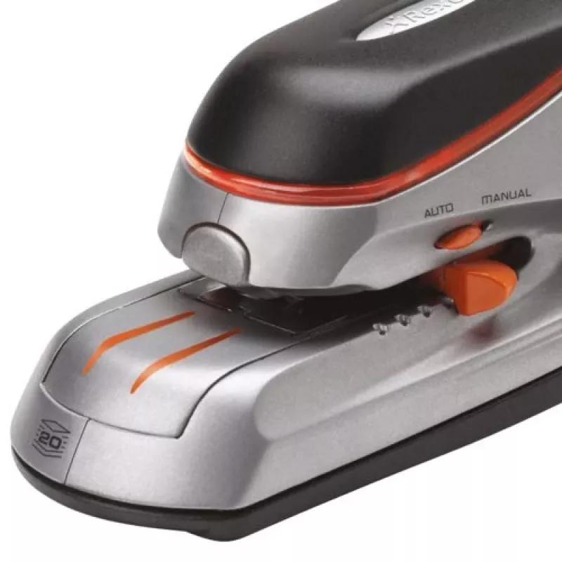 Rexel Optima 20 Electric Stapler, 20 sheets, Black, Orange, Silver, 788 g, 292 mm, 143 mm, 175 mm
