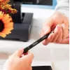 Retractable gel pen Sharpie S-Gel Black — white barrel, 0.7 mm medium tip, clip, ambidextrous