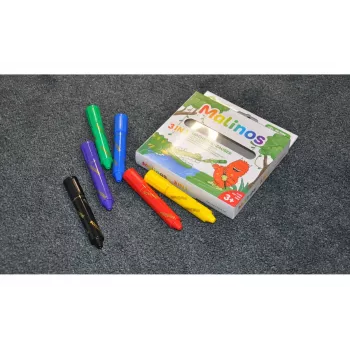 Crayon Malinos 301036 6 pcs Multicolour Black Blue Green Red Violet Yellow