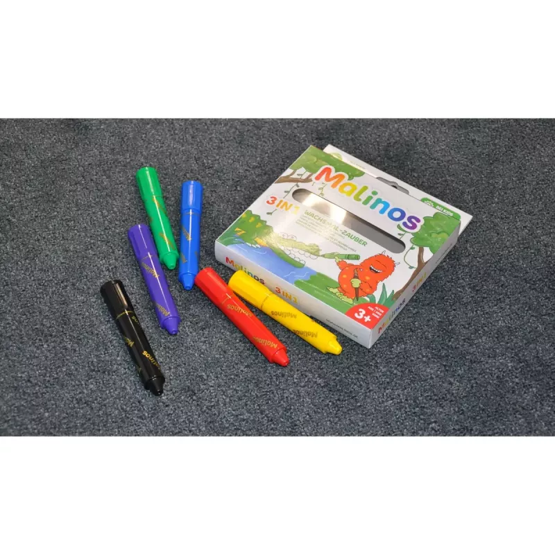 Crayon Malinos 301036 6 pcs Multicolour Black Blue Green Red Violet Yellow