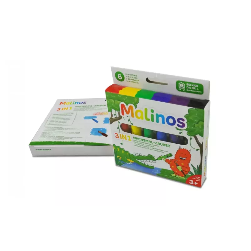 Crayon Malinos 301036 6 pcs Multicolour Black Blue Green Red Violet Yellow