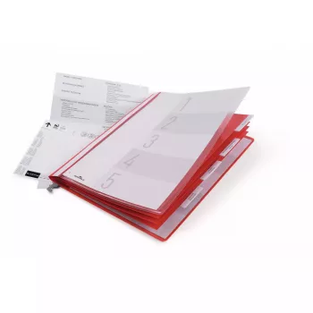 Conventional file folder Durable 255503 Plastic Red Transparent 5 pcs