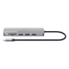 Manhattan USB-C Dock/Hub with Card Reader, Ports (x7): Ethernet, HDMI, USB-A (x3) and USB-C (x2), with Power Delivery (PD) 100W- requires external USB-C charger (not included). USB powered (no external power supply required) when PD is not in use