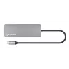 Manhattan USB-C Dock/Hub with Card Reader, Ports (x7): Ethernet, HDMI, USB-A (x3) and USB-C (x2), with Power Delivery (PD) 100W- requires external USB-C charger (not included). USB powered (no external power supply required) when PD is not in use