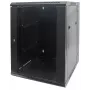 Intellinet 19 inch Network Cabinet - Wall Mount (Double Section Hinged Swing Out), 15U, 550mm Deep, Black, Assembled, Max 30kg, Swings out for access to back of cabinet when installed on wall, 19 inch,Usable Depth 425mm, Parts for wall installation not included
